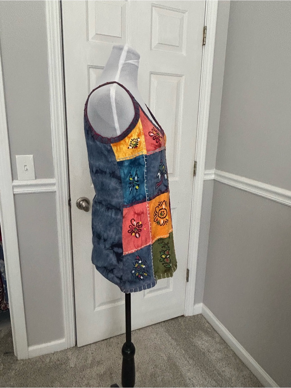 Colorblock Patchwork Boho Tank Top - Picture 2 of 6